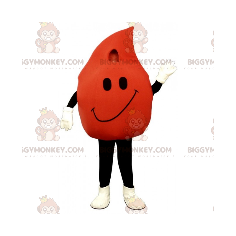BIGGYMONKEY™ Blood Drop-mascottekostuum met glimlach -