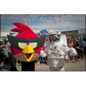 BIGGYMONKEY™ mascot costume of red bird from the famous video
