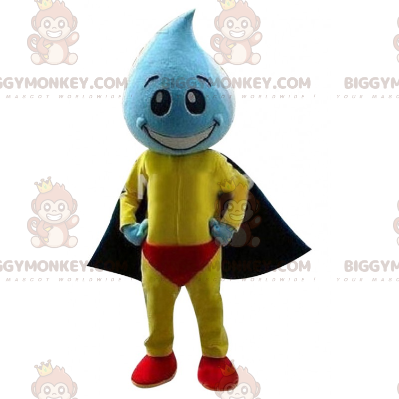 BIGGYMONKEY™ Wassertropfen-Maskottchen-Kostüm mit Umhang -