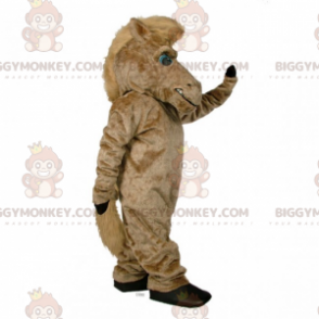 BIGGYMONKEY™ stor hest med maskotkostume med lang manke -