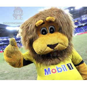 Disfraz de mascota BIGGYMONKEY™ de león amarillo con melena