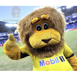 Kostým maskota BIGGYMONKEY™ žlutého lva s hnědou hřívou –