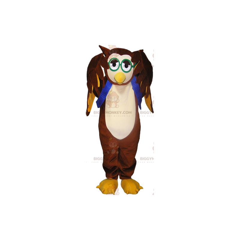 Costume da mascotte gufi e occhiali verdi BIGGYMONKEY™ -