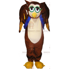 Costume da mascotte gufi e occhiali verdi BIGGYMONKEY™ -