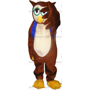 Costume da mascotte gufi e occhiali verdi BIGGYMONKEY™ -