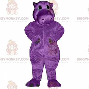 Kostium maskotka fioletowy hipopotam BIGGYMONKEY™ -