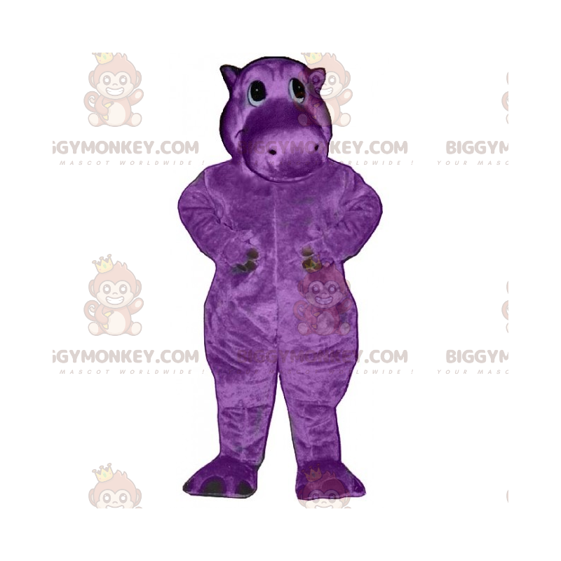 Disfraz de mascota de hipopótamo morado BIGGYMONKEY™ -