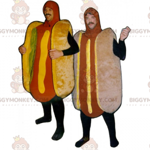 BIGGYMONKEY™ Hotdog med sennepsmaskotkostume - Biggymonkey.com