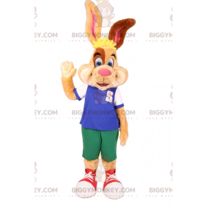BIGGYMONKEY™ Zweifarbiges Kaninchen-Maskottchen-Kostüm in