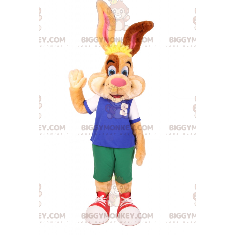 Costume de mascotte BIGGYMONKEY™ lapin bicolore beige et marron