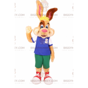 Costume de mascotte BIGGYMONKEY™ lapin bicolore beige et marron