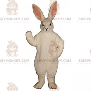 BIGGYMONKEY™ Weißes Kaninchen-Maskottchen-Kostüm -