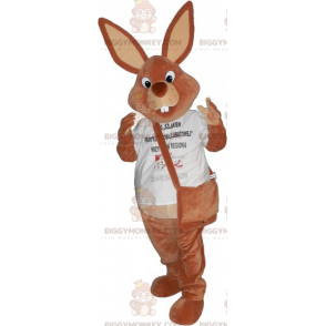 Costume mascotte coniglietto marrone BIGGYMONKEY™ con borsa a
