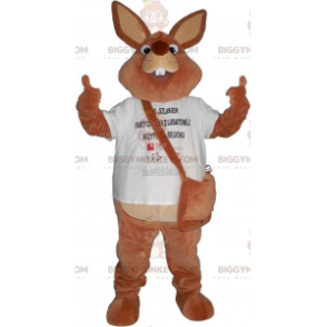 Brown Bunny BIGGYMONKEY™ Maskottchen-Kostüm mit Umhängetasche -