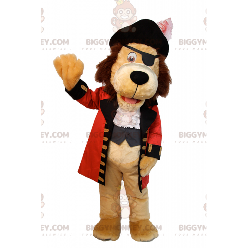 Costume de mascotte BIGGYMONKEY™ lion en tenue de pirate -