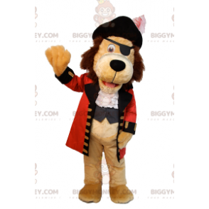 Traje de mascote de leão BIGGYMONKEY™ em traje de pirata –