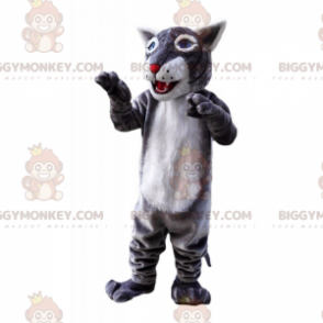 BIGGYMONKEY™ Costume da mascotte lupo dagli occhi azzurri -