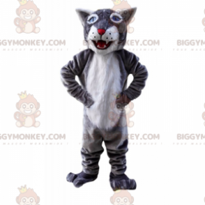 BIGGYMONKEY™ Costume da mascotte lupo dagli occhi azzurri -
