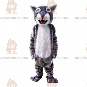 BIGGYMONKEY™ Blauäugiges Wolf-Maskottchen-Kostüm -