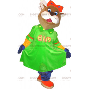 BIGGYMONKEY™ Lady Cat Dressed Up Mascot Costume -