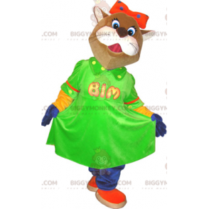 Traje de mascote BIGGYMONKEY™ Lady Cat Vestida – Biggymonkey.com