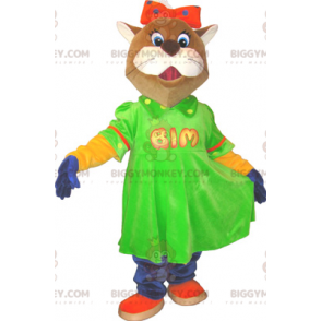 Kostým oblečeného maskota BIGGYMONKEY™ Lady Cat –