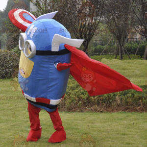 BIGGYMONKEY™ Minion-Maskottchen-Kostüm – Captain America -