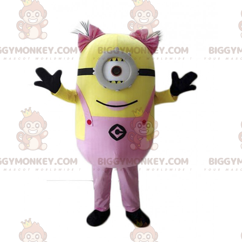 Costume de mascotte BIGGYMONKEY™ Minion - Fille avec couettes -