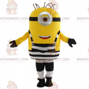 Kostým maskota BIGGYMONKEY™ Minion v vězeňském oblečení –