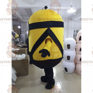 BIGGYMONKEY™ Minion Stuart Mascot Costume - Sort Jumpsuit -