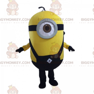 BIGGYMONKEY™ Minion Stuart mascottekostuum - zwarte jumpsuit -