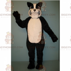 BIGGYMONKEY™ Aggressiv sort og hvid hundemaskotkostume -