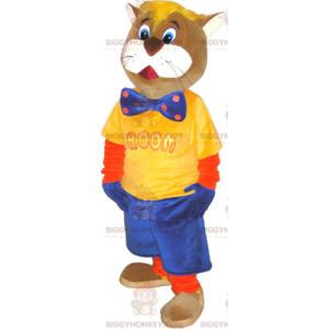 BIGGYMONKEY™ Mr. Cat Mascot Costume with Bow Tie –