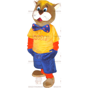 Costume de mascotte BIGGYMONKEY™ Monsieur Chat avec nœud