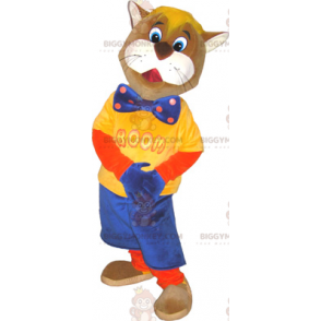 BIGGYMONKEY™ Mr. Cat Maskottchen-Kostüm mit Fliege -