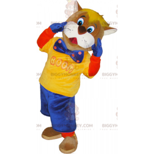 BIGGYMONKEY™ Disfraz de mascota Mr. Cat con pajarita -