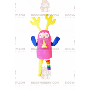 Multicolor BIGGYMONKEY™ Mascot Costume with Reindeer Ears –