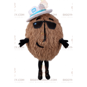 Kostým BIGGYMONKEY™ kokosový maskot s kloboukem –