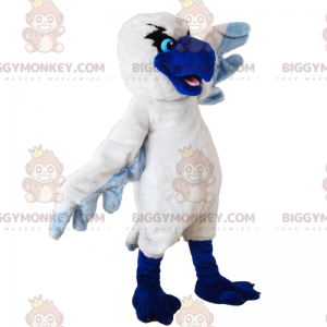 BIGGYMONKEY™ vit fågel med blå näbb maskotdräkt - BiggyMonkey