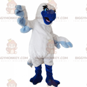 Kostium maskotki białego ptaka z niebieskim dziobem