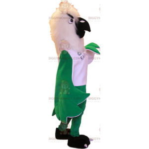 BIGGYMONKEY™ Maskotdräkt för vit fågel och gröna vingar -
