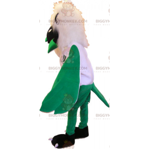 BIGGYMONKEY™ White Bird and Green Wings Mascot Costume –