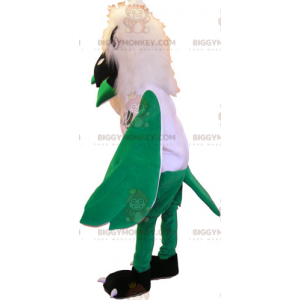 BIGGYMONKEY™ White Bird and Green Wings -maskottiasu -