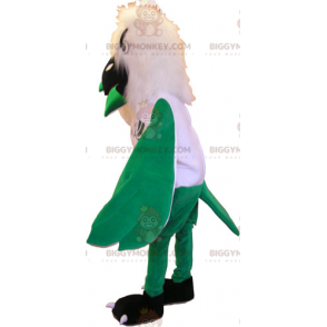 Costume de mascotte BIGGYMONKEY™ oiseau blanc et ailes vertes -