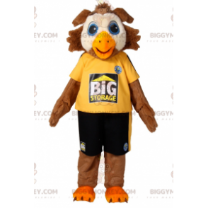 Kostium maskotki ptaka BIGGYMONKEY™ w stroju sportowym -
