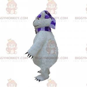 BIGGYMONKEY™ Hvidbjørnemaskotkostume med matchende tørklæde og