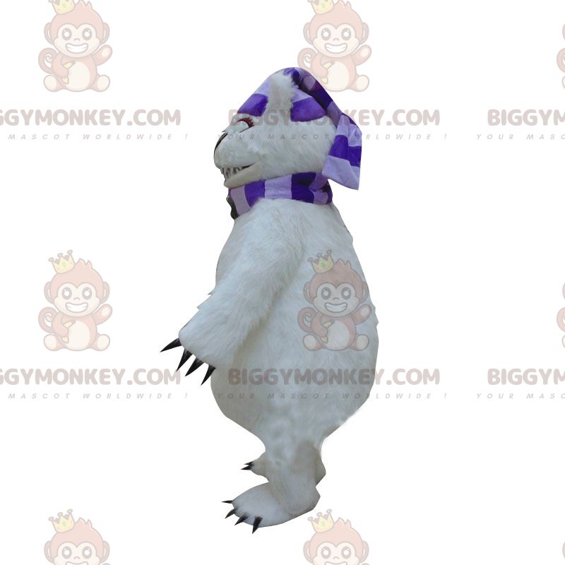 BIGGYMONKEY™ White Bear maskottiasu, jossa on yhteensopiva