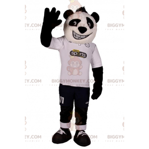 Disfraz de mascota panda BIGGYMONKEY™ con traje de fútbol -