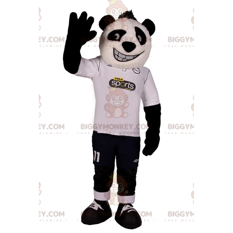 Costume da mascotte panda BIGGYMONKEY™ in completo da calcio -