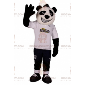 BIGGYMONKEY™ panda maskot kostume i fodbolddragt -